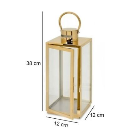 TOWER Decorative Lantern, 38 cm, Gold