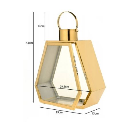 TOWER Decorative Lantern, 43 cm, Gold