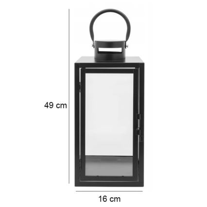 TOWER Decorative Lantern, 49 cm, Black