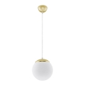 TOYA cable-hung pendant light 1xE27/60W/230V, Ø 20 cm, white/gold
