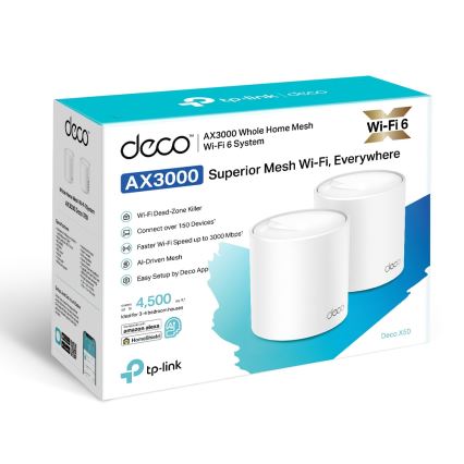TP-Link - 2-Pack Wi-Fi 6 Whole-Home Mesh System Deco X50