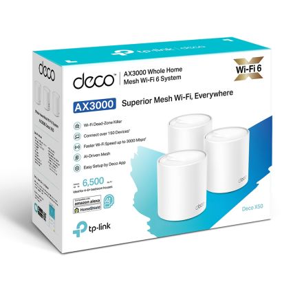 TP-Link - 3-Pack Wi-Fi 6 Mesh System for Whole-Home Coverage Deco X50