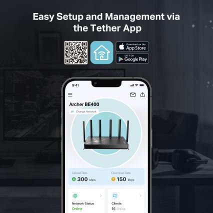 TP-Link Archer BE400 Dual-Band Wi‑Fi 7 Router