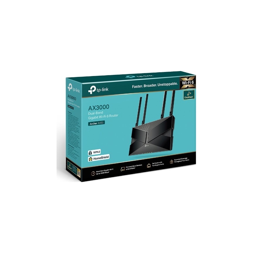 TP-Link - Dual-Band Gigabit Wi-Fi 6 Router Archer AX53
