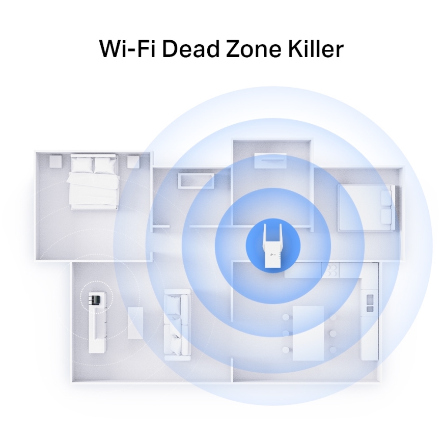 TP-Link - Dual-Band Wi-Fi 6 Range Extender RE705X