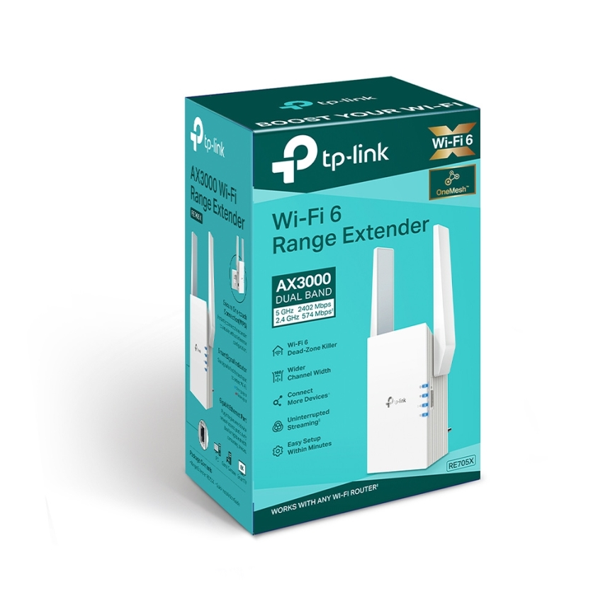 TP-Link - Dual-Band Wi-Fi 6 Range Extender RE705X