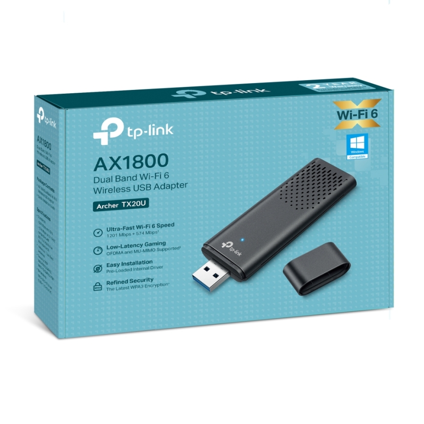 TP-Link - Dual-Band Wireless USB Adapter with Wi-Fi 6