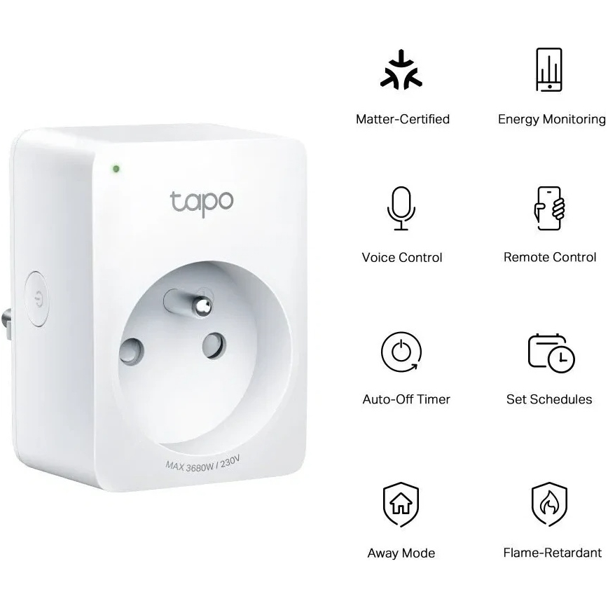 TP-Link - E MATTER Smart Plug 3690W Wi-Fi