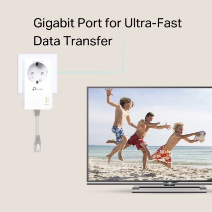 TP-Link - Gigabit Pass-Through Powerline Wi-Fi Kit