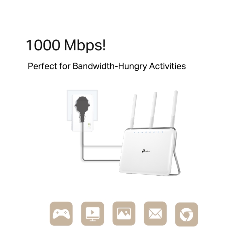 TP-Link - Gigabit Pass-Through Powerline Wi-Fi Kit