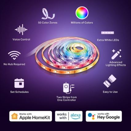 TP-Link - LED RGBW Dimmable Strip 5 m, 24W, 230V, Wi-Fi