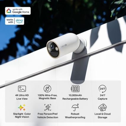TP-Link - Outdoor Camera with Sensor, 10,000 mAh Battery, IP66, Wi-Fi