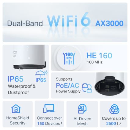 TP-Link - Outdoor/Indoor Mesh Wi-Fi 6 Unit