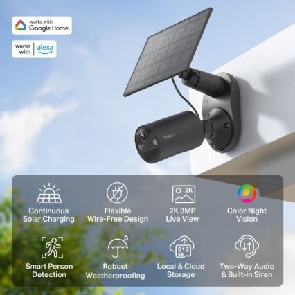 TP-Link - Outdoor Solar Camera with Sensor, IP65-rated, Wi-Fi