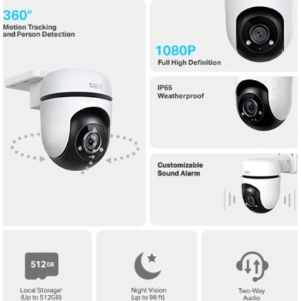 TP-Link - Outdoor Wi-Fi Camera with Sensor, IP65