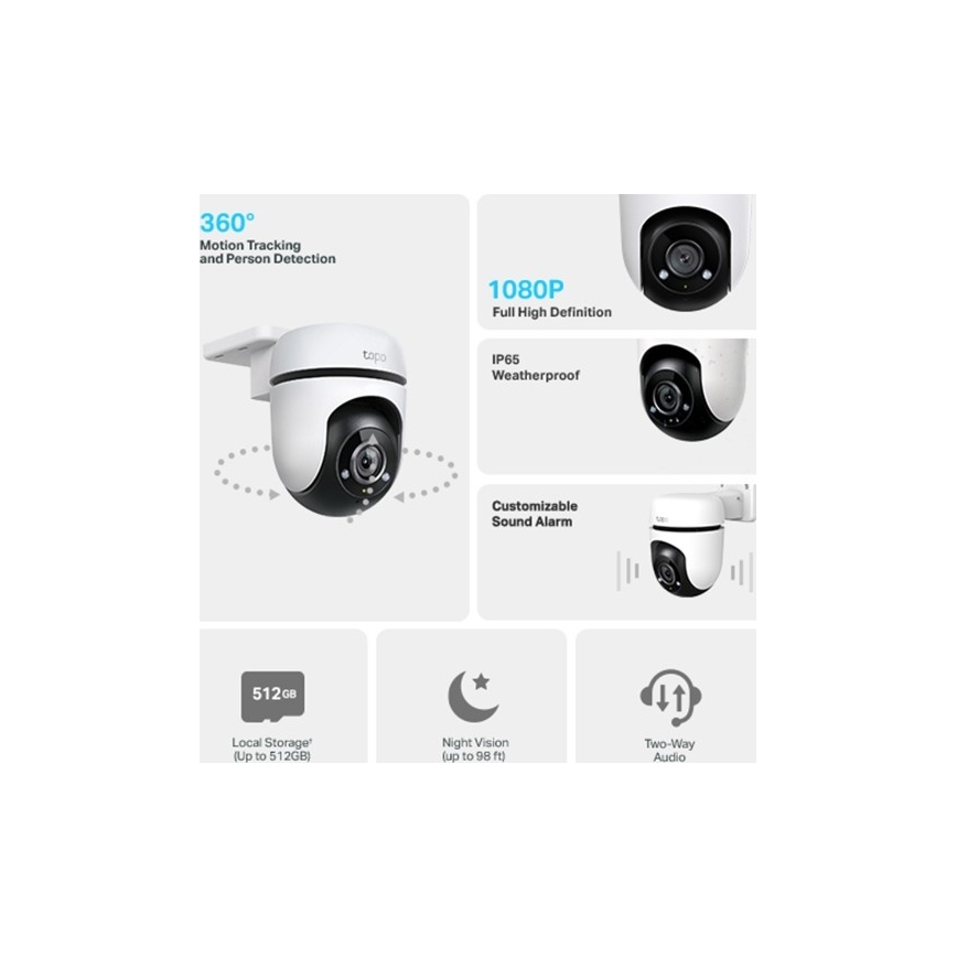TP-Link - Outdoor Wi-Fi Camera with Sensor, IP65