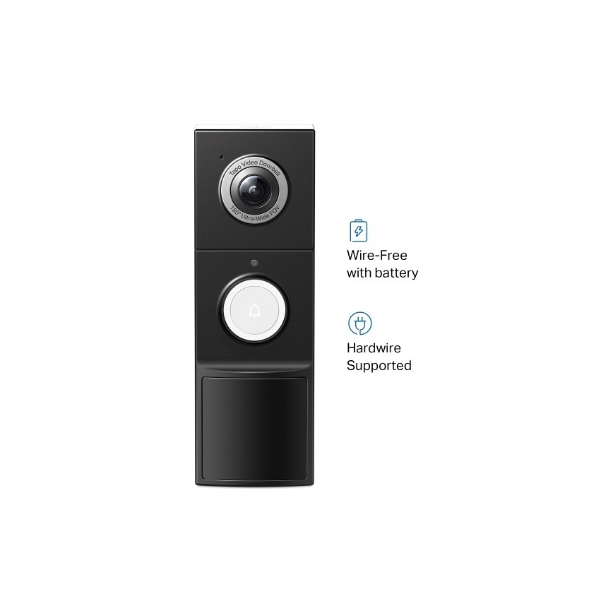 TP-Link - Smart Video Doorbell with 2K Sensor, 10000 mAh Battery, IP66, Wi-Fi