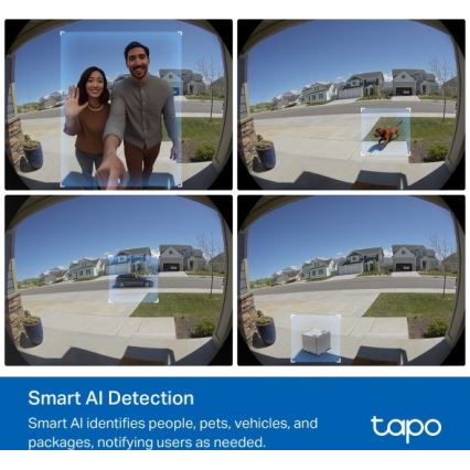 TP-Link - Smart Video Doorbell with 2K Sensor, 10000 mAh Battery, IP66, Wi-Fi