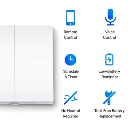 TP-Link - Smart Dual-Button Light Switch 2xAAA Wi-Fi