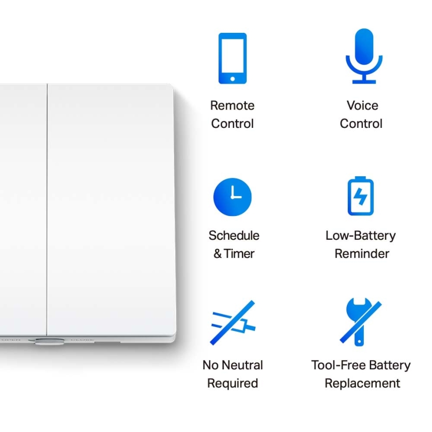 TP-Link - Smart Dual-Button Light Switch 2xAAA Wi-Fi