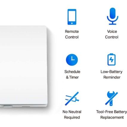 TP-Link - Smart Light Switch 2xAAA Wi-Fi