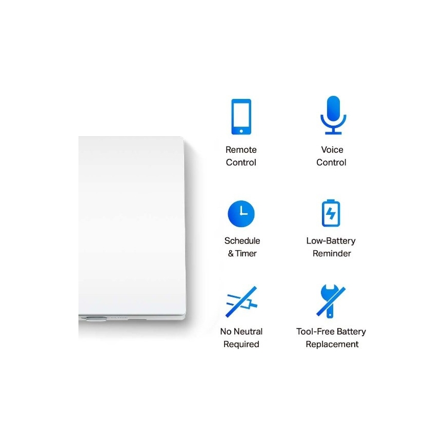 TP-Link - Smart Light Switch 2xAAA Wi-Fi