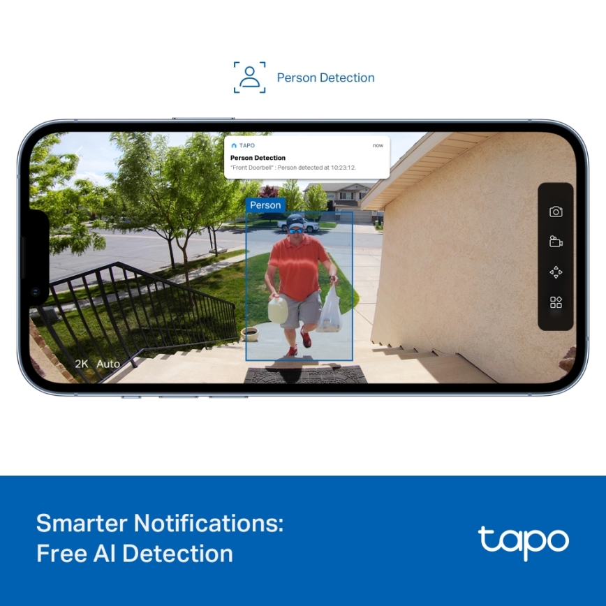 TP-Link - Smart mini Wi-Fi video doorbell