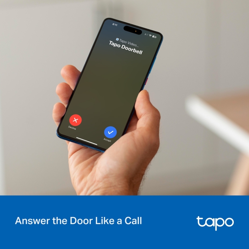 TP-Link - Smart mini Wi-Fi video doorbell