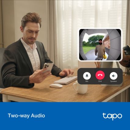 TP-Link - Smart mini Wi-Fi video doorbell