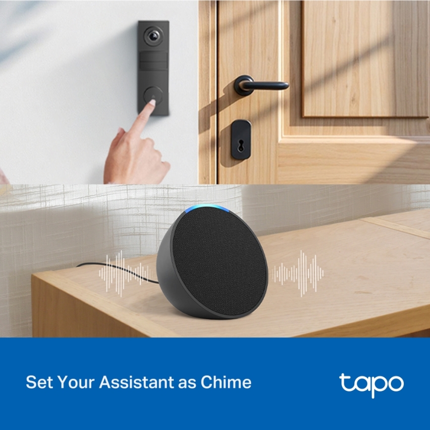TP-Link - Smart mini Wi-Fi video doorbell