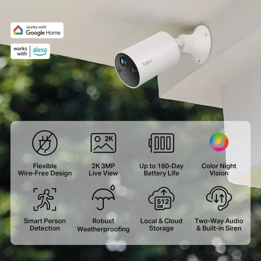 TP-Link - Smart Outdoor Camera IP65 Wi-Fi Tuya