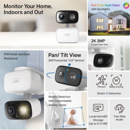 TP-Link - Smart Outdoor Camera IP65 Wi‑Fi Tuya