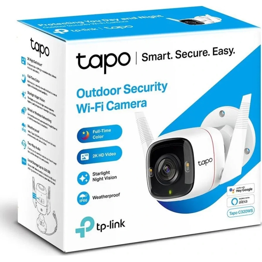 TP-Link - Smart Outdoor Camera with Sensor, IP66, Wi-Fi