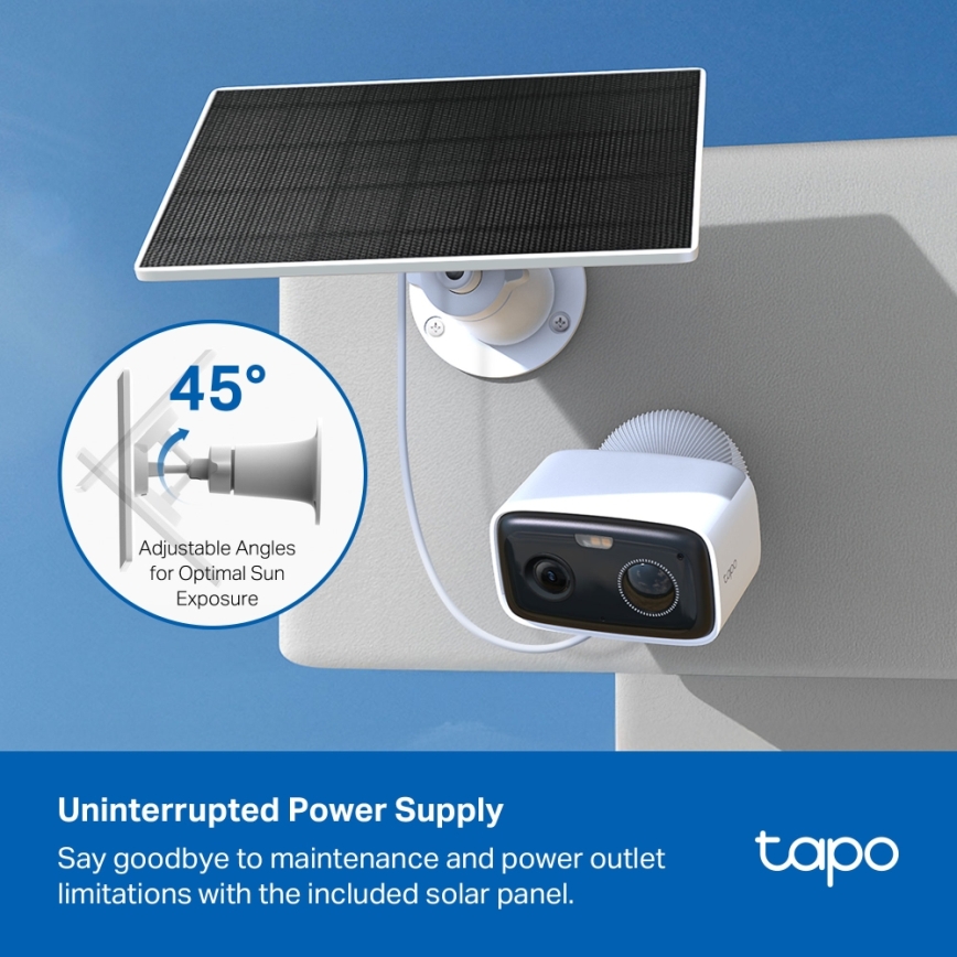 TP-Link - Smart Solar Camera 5200 mAh 5V IP65