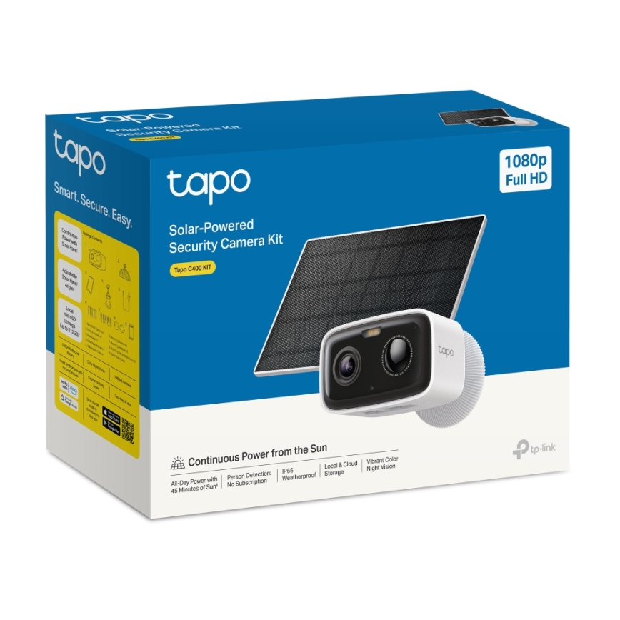 TP-Link - Smart Solar Camera 5200 mAh 5V IP65