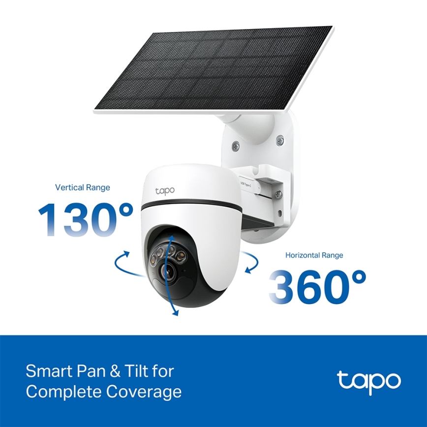 TP-Link - Smart solar-powered camera with 5V sensor, IP65