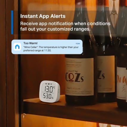 TP-Link - Smart Temperature and Humidity Monitor, 2x AAA