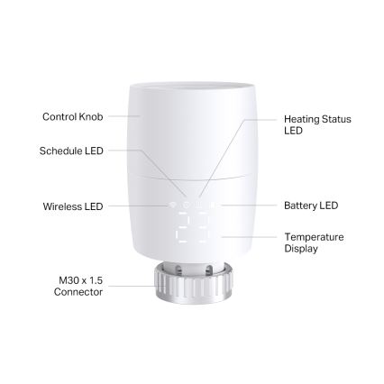 TP-Link - Smart Thermostatic Radiator Valve with LCD Display 2xAA Tuya