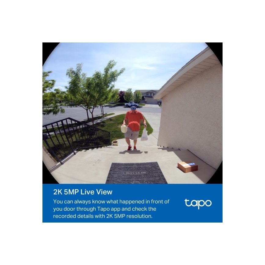 TP-Link - Smart Video Doorbell 2K 10000 mAh IP66 Wi-Fi Tuya
