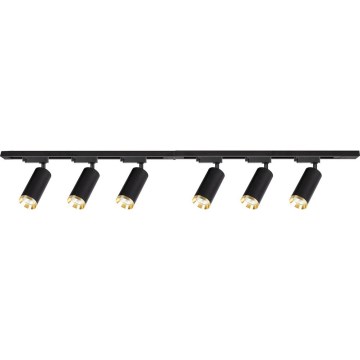 Track-mounted spotlight MICA 6xGU10/10W/230V black/gold
