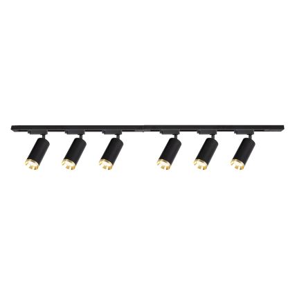 Track-mounted spotlight MICA 6xGU10/10W/230V black/gold