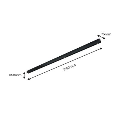 Track Rail without Electrical Connection MAGNETIC TRACK 1.5 m Black