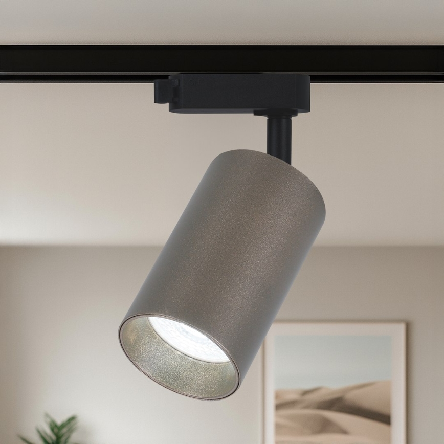 Track spotlight for 1-phase PIPE system, 1xGU10/10W/230V, brown