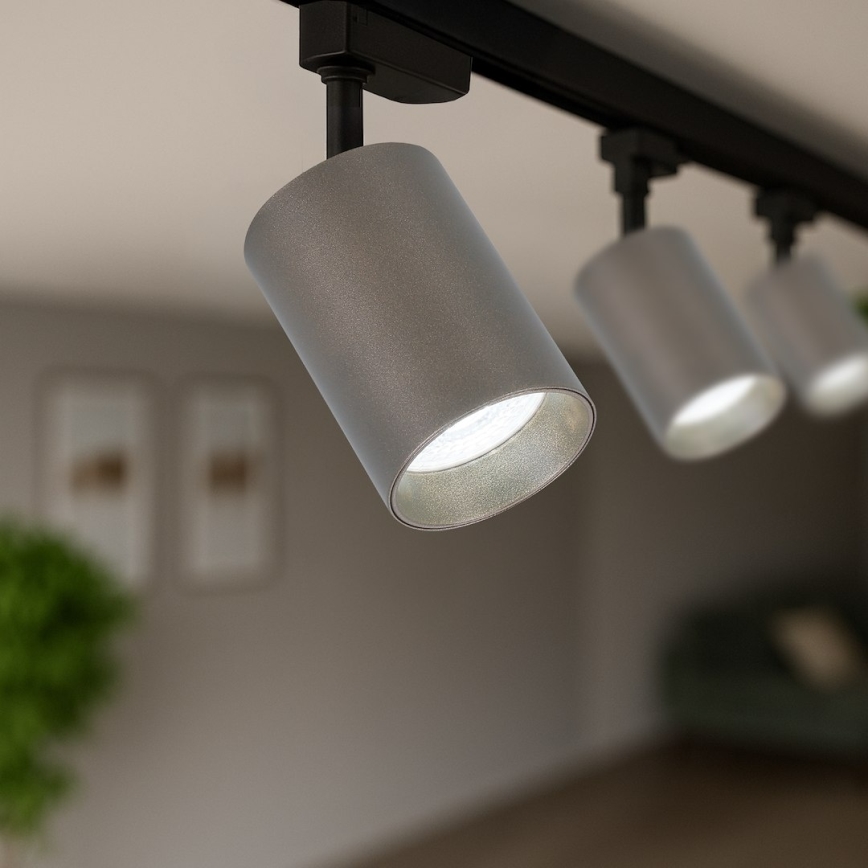 Track spotlight for 1-phase PIPE system, 1xGU10/10W/230V, brown