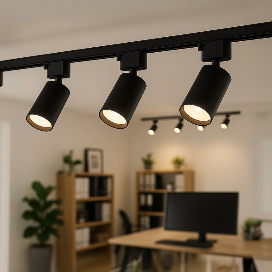 Track spotlight for 1-phase rail system TIGER 1xGU10/10W/230V black