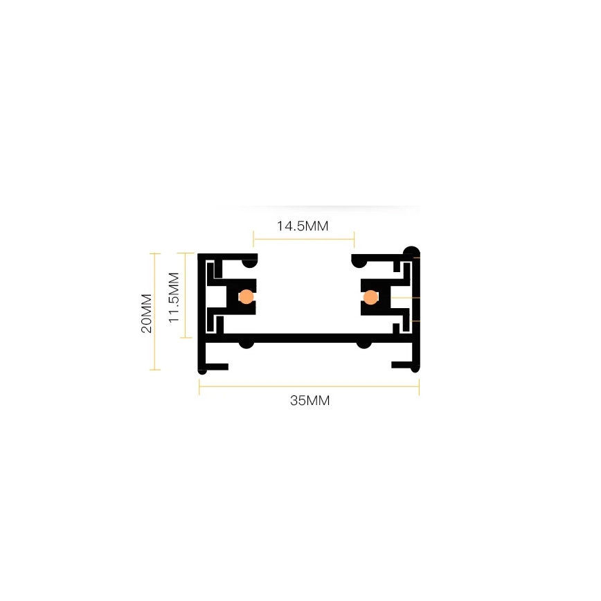 Track system 1-phase 1 m white