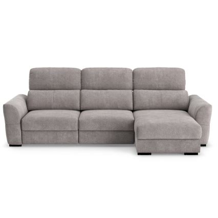 Versatile reversible corner 3-seater sofa bed with storage TRENTO — Taupe