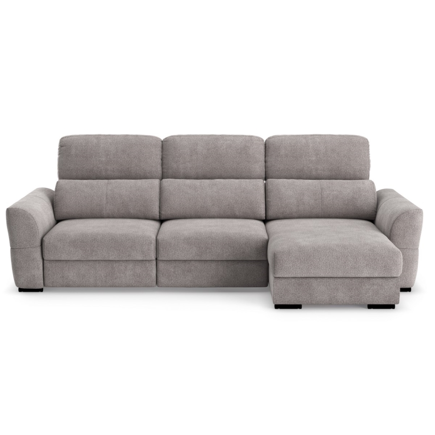 Versatile reversible corner 3-seater sofa bed with storage TRENTO — Taupe