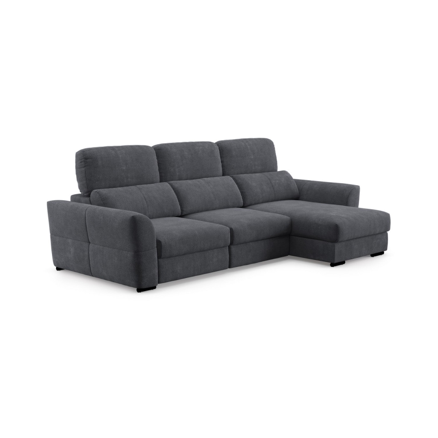 TRENTO Reversible Corner Sofa Bed, 3-Seater with Storage — Anthracite