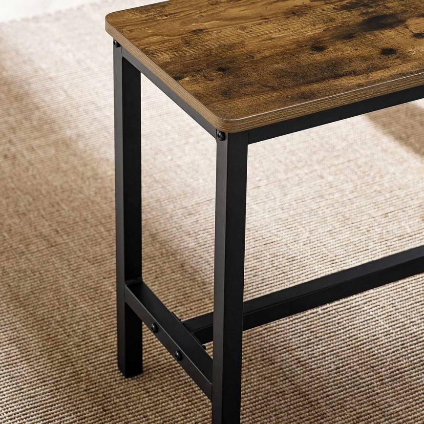TREVOR bar table set with 2 benches, brown/black